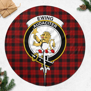 Ewing Tartan Christmas Tree Skirt with Family Crest