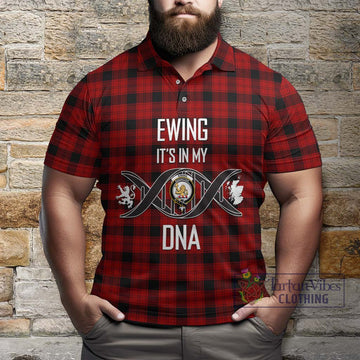 Ewing Tartan Polo Shirt with Family Crest DNA In Me Style