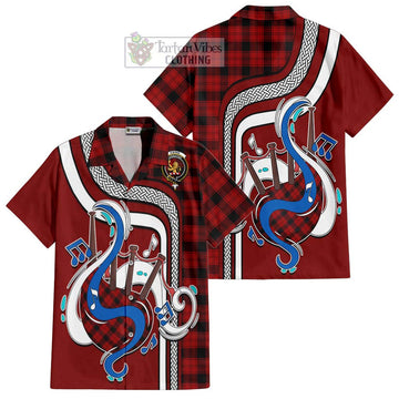 Ewing Tartan Short Sleeve Button Shirt with Epic Bagpipe Style