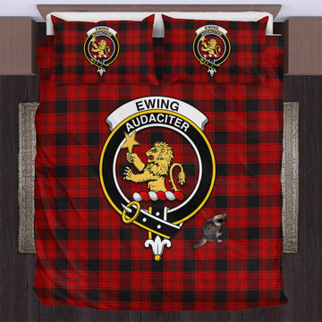 Ewing Tartan Bedding Set with Family Crest