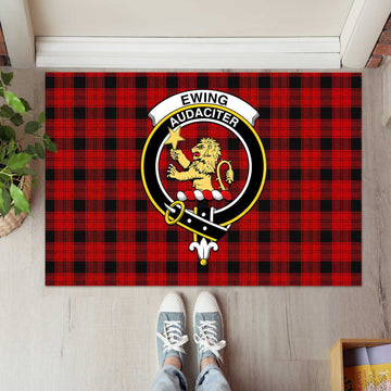 Ewing Tartan Door Mat with Family Crest