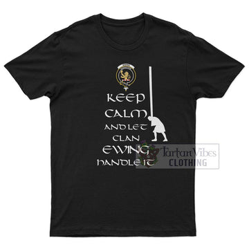 Ewing Clan Men's T-Shirt: Keep Calm and Let the Clan Handle It Caber Toss Highland Games Style