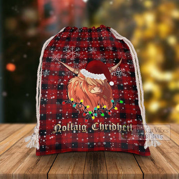 Ewing Tartan Christmas Santa's Bag with Twinkle Highland Cattle