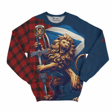 Ewing Tartan Family Crest Sweatshirt with Scottish Majestic Lion