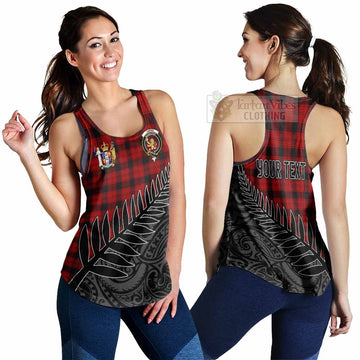 Ewing Crest Tartan Women's Racerback Tanks with New Zealand Silver Fern Half Style