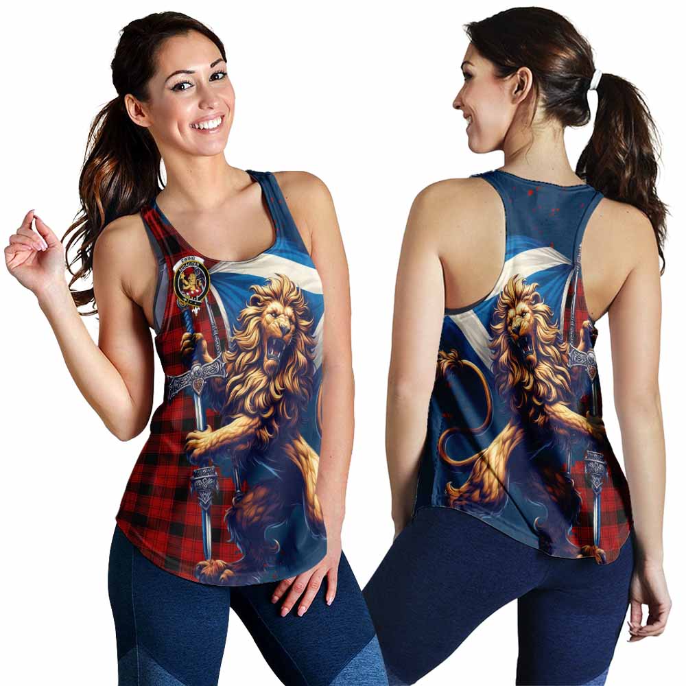 Tartan Vibes Clothing Ewing Tartan Family Crest Women's Racerback Tanks with Scottish Majestic Lion