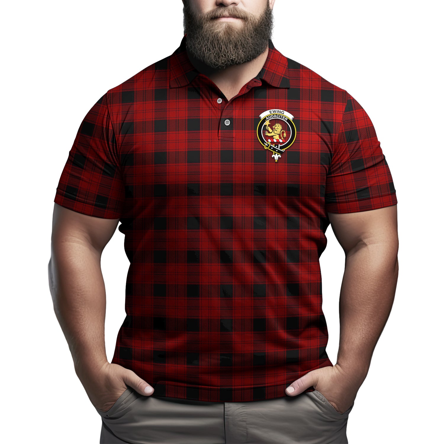 Ewing Tartan Men's Polo Shirt with Family Crest Kid - Tartan Vibes Clothing