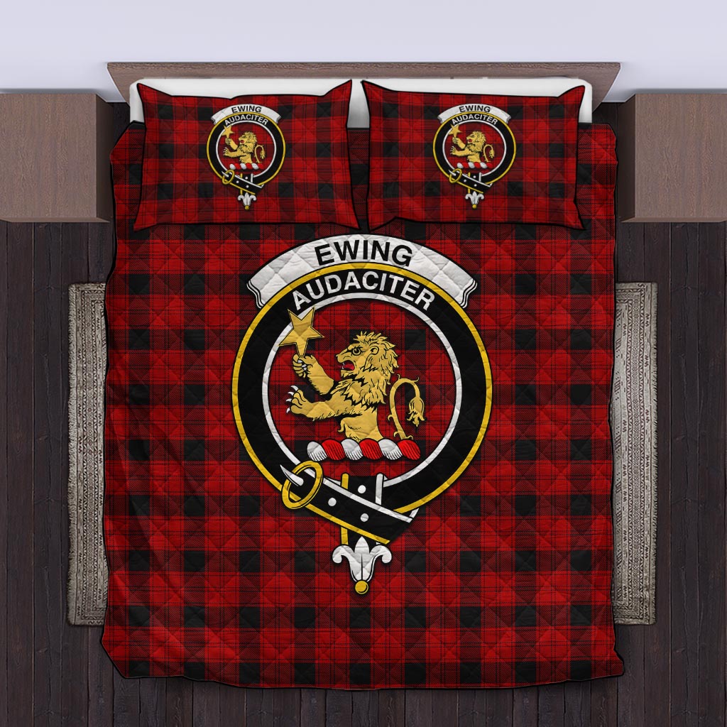 Ewing Tartan Quilt Bed Set with Family Crest Twin - Tartan Vibes Clothing