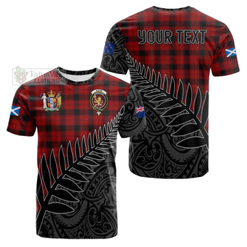 Ewing Crest Tartan Cotton T-shirt with New Zealand Silver Fern Half Style