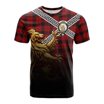 Ewing Crest Tartan Cotton T-shirt with Golden Lion Emblem Celtic Style Kid's Shirt - Tartan Vibes Clothing
