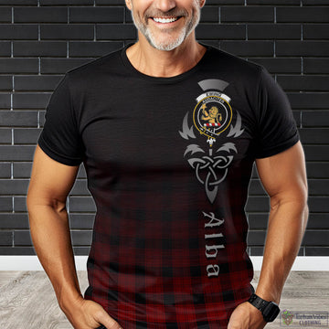 Ewing Tartan T-Shirt Featuring Alba Gu Brath Family Crest Celtic Inspired