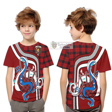 Ewing Tartan Kid T-Shirt with Epic Bagpipe Style