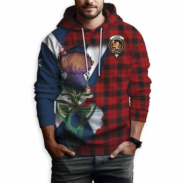 Ewing Tartan Family Crest Hoodie Scottish Thistle Celtic Inspired Pullover Hoodie - Tartan Vibes Clothing