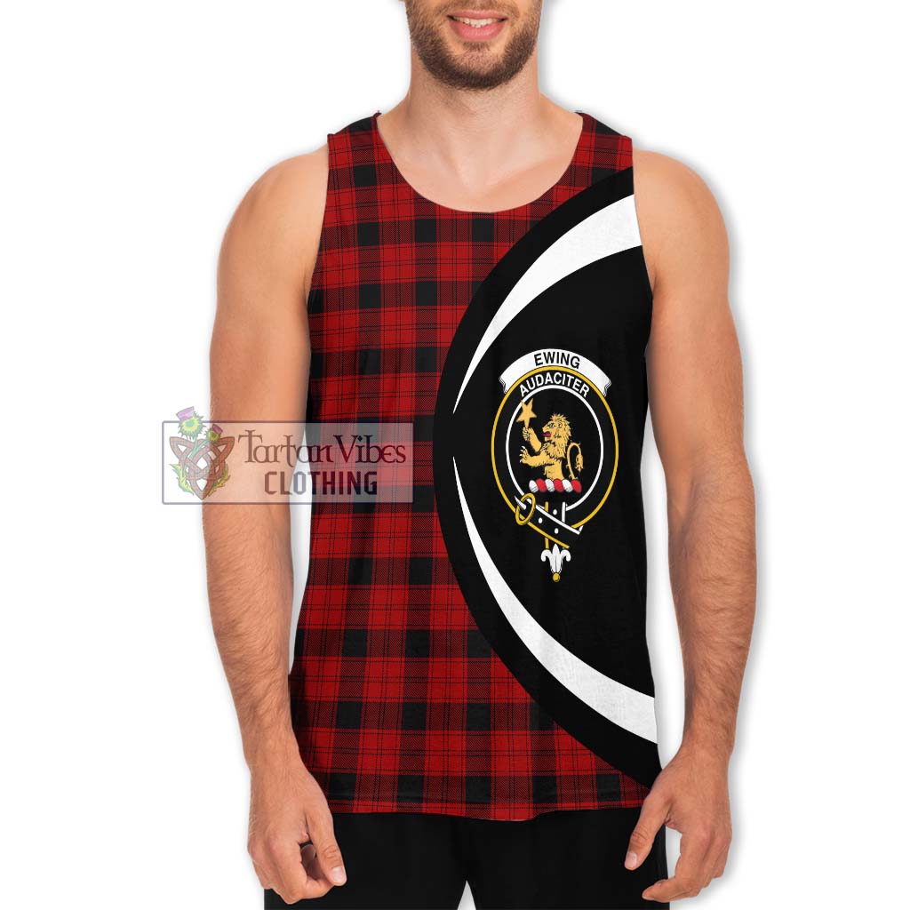 Ewing Tartan Men's Tank Top with Family Crest Circle Style Men - Tartan Vibes Clothing