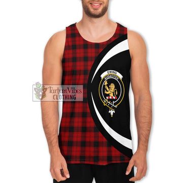 Ewing Tartan Men's Tank Top with Family Crest Circle Style