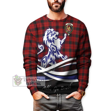 Ewing Tartan Sweatshirt with Alba Gu Brath Regal Lion Emblem