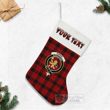 Ewing Tartan Family Crest Christmas Stocking with Personalized Text