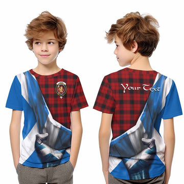 Ewing Tartan Kid T-Shirt with Family Crest Scotland Patriotic Style