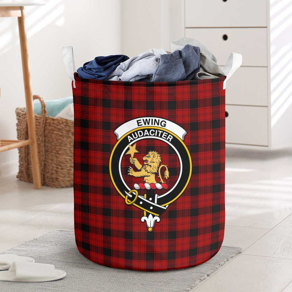 Ewing Tartan Laundry Basket with Family Crest One Size - Tartanvibesclothing Shop