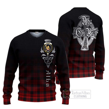 Ewing Tartan Ugly Sweater Featuring Alba Gu Brath Family Crest Celtic Inspired