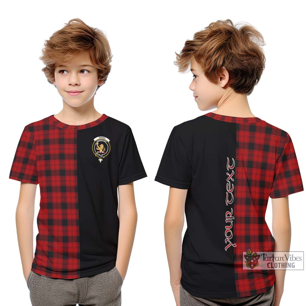 Ewing Tartan Kid T-Shirt with Family Crest and Half Of Me Style Youth XL Size14 - Tartanvibesclothing Shop