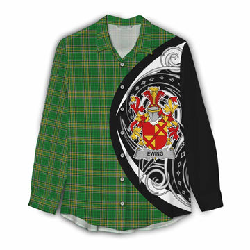 Ewing Irish Clan Women's Casual Shirt Celtic Circle Style Female - Tartan Vibes Clothing