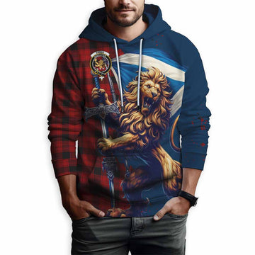 Ewing Tartan Family Crest Hoodie with Scottish Majestic Lion