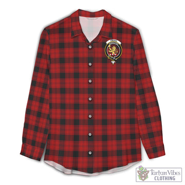 Ewing Tartan Women's Casual Shirt with Family Crest