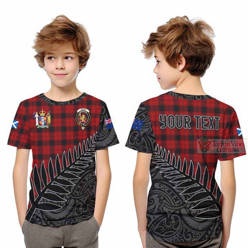 Ewing Crest Tartan Kid T-Shirt with New Zealand Silver Fern Half Style