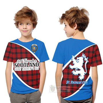 Ewing Family Crest Tartan Kid T-Shirt Celebrate Saint Andrew's Day in Style