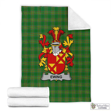 Ewing Irish Clan Tartan Blanket with Coat of Arms