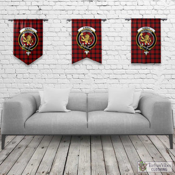 Ewing Tartan Gonfalon, Tartan Banner with Family Crest