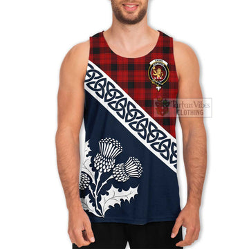 Ewing Tartan Men's Tank Top Featuring Thistle and Scotland Map