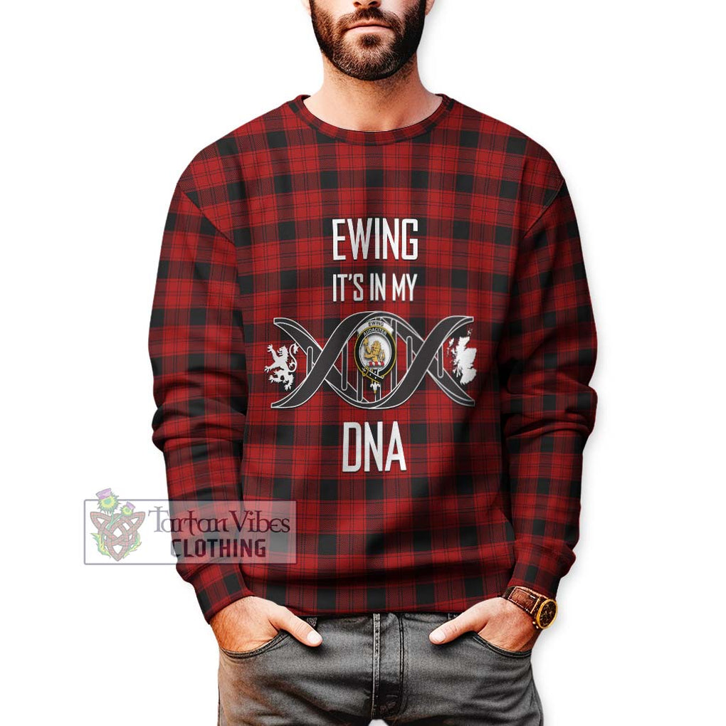 Ewing Tartan Sweatshirt with Family Crest DNA In Me Style Unisex - Tartanvibesclothing Shop