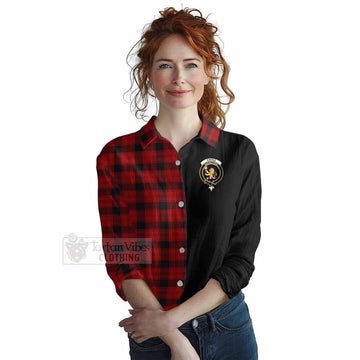 Ewing Tartan Women's Casual Shirt with Family Crest and Half Of Me Style