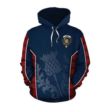 Ewing Tartan Cotton Hoodie with Family Crest and Scottish Thistle Vibes Sport Style