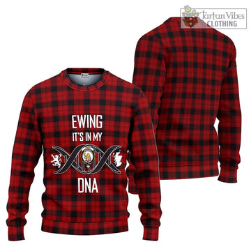 Ewing Tartan Ugly Sweater with Family Crest DNA In Me Style