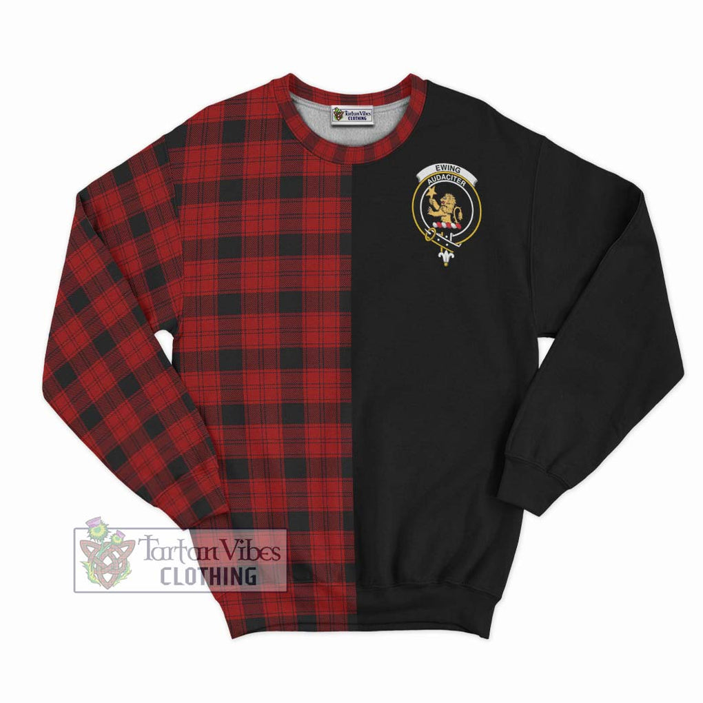 Ewing Tartan Sweatshirt with Family Crest and Half Of Me Style - Tartanvibesclothing Shop