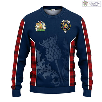 Ewing Tartan Knitted Sweatshirt with Family Crest and Scottish Thistle Vibes Sport Style