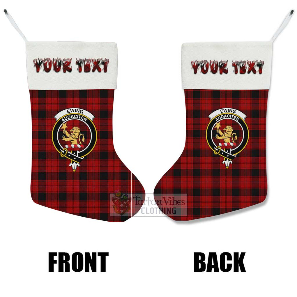 Tartan Vibes Clothing Ewing Tartan Family Crest Christmas Stocking with Personalized Text