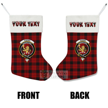 Ewing Tartan Family Crest Christmas Stocking with Personalized Text