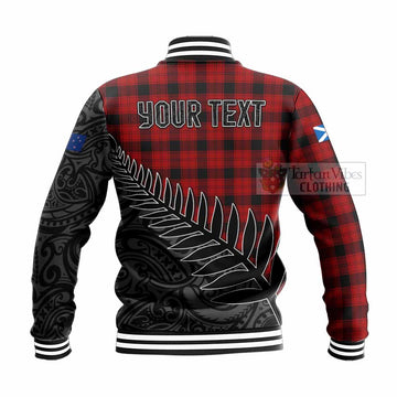 Ewing Crest Tartan Baseball Jacket with New Zealand Silver Fern Half Style