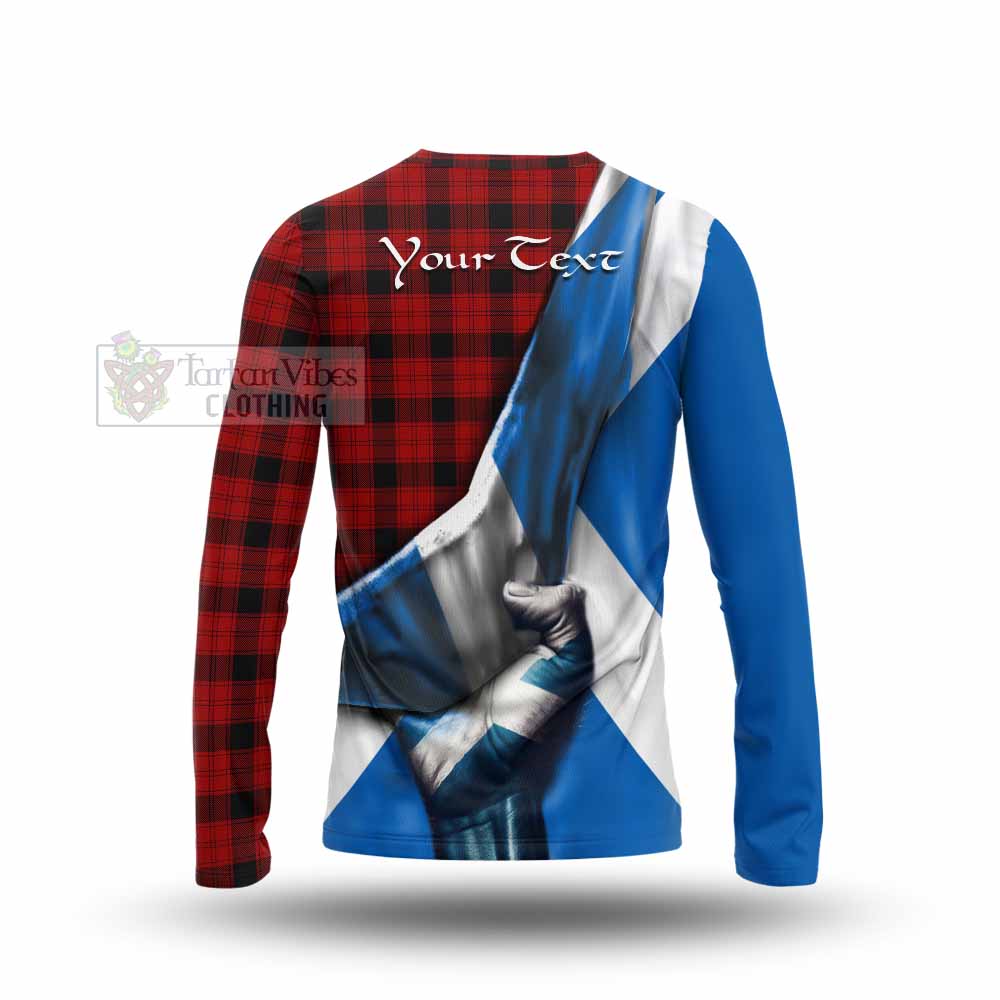 Tartan Vibes Clothing Ewing Tartan Long Sleeve T-Shirt with Family Crest Scotland Patriotic Style