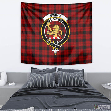 Ewing Tartan Tapestry Wall Hanging and Home Decor for Room with Family Crest