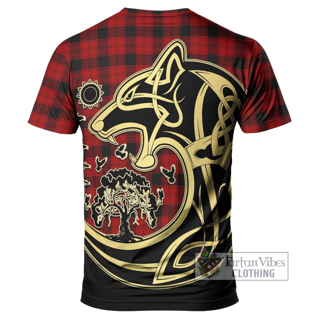 Ewing Tartan T-Shirt with Family Crest Celtic Wolf Style - Tartan Vibes Clothing