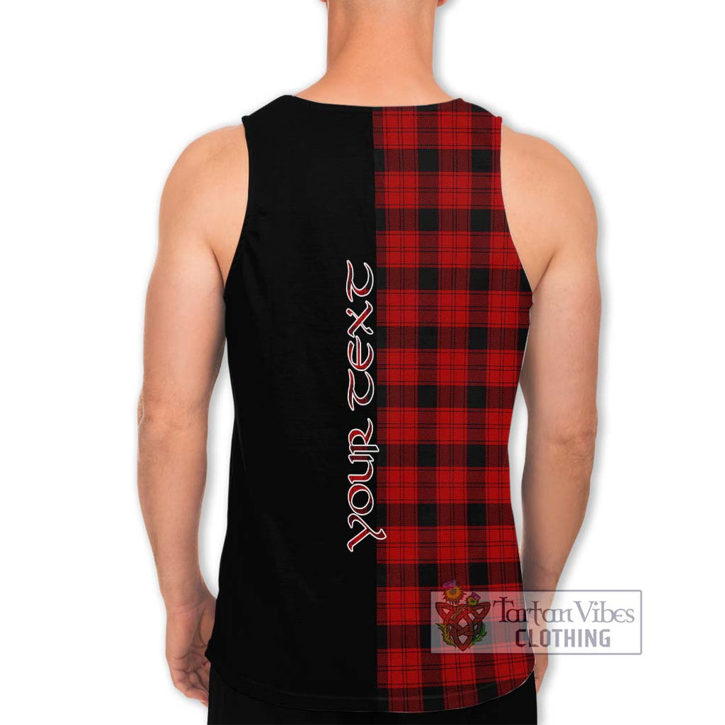 Ewing Tartan Men's Tank Top with Family Crest and Half Of Me Style - Tartanvibesclothing Shop