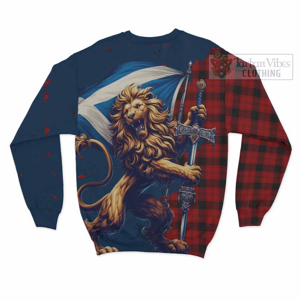 Tartan Vibes Clothing Ewing Tartan Family Crest Sweatshirt with Scottish Majestic Lion