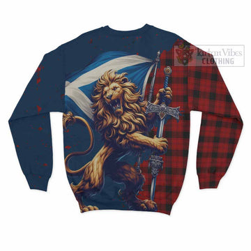 Ewing Tartan Family Crest Sweatshirt with Scottish Majestic Lion