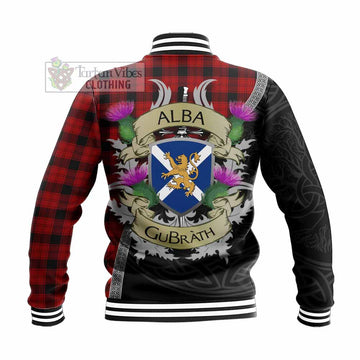 Ewing Tartan Family Crest Baseball Jacket Lion Rampant Royal Thistle Shield Celtic Inspired - Tartan Vibes Clothing