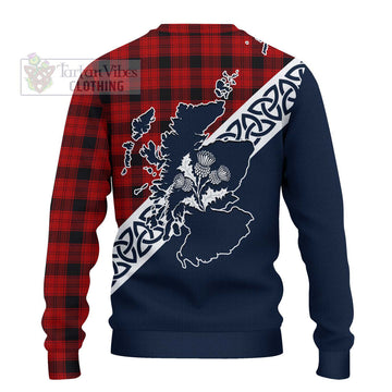 Ewing Tartan Ugly Sweater Featuring Thistle and Scotland Map